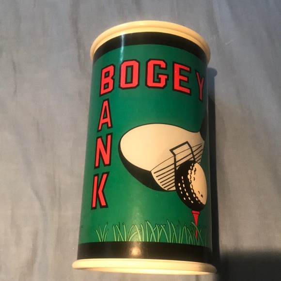 Tall Cylinder Money Jar Vintage Piggy Bank Reusable Golf Bogey Bank with lid - Picture 1 of 3